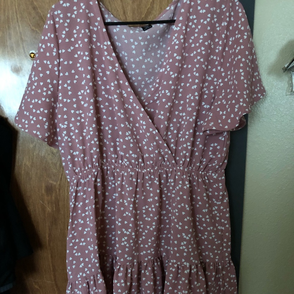 NWOT SHEIN Curve Pink Heart Dress